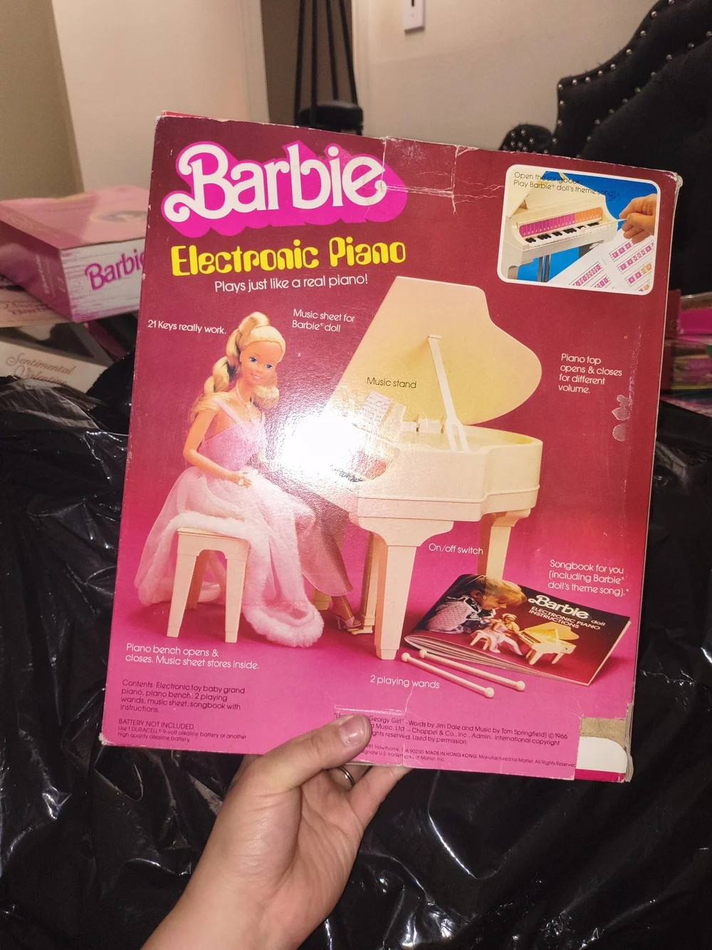 Mattel Barbie Electronic Piano Toy - White & Pink